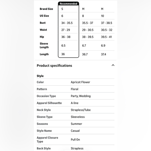 NWT Orange Floral Strapless Maxi Dress-S - Picture 10 of 12